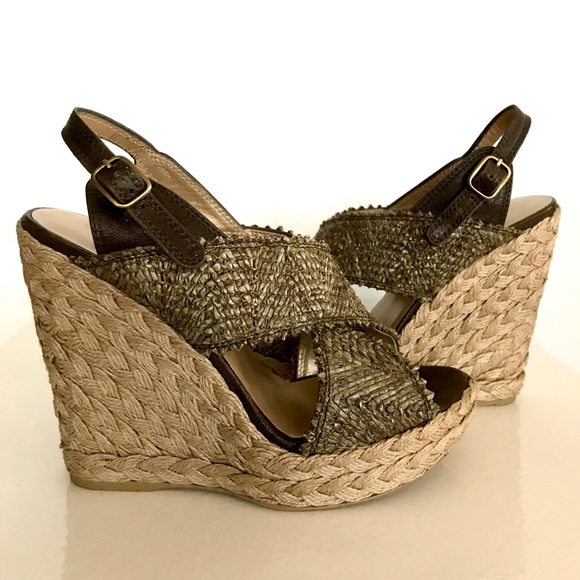 Stuart Weitzman Platform Wedge Sandals Espadrille